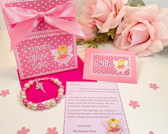 Gepersonaliseerde Dummy Fairy Letter met armband en cadeauzakje, Fairy Gift
