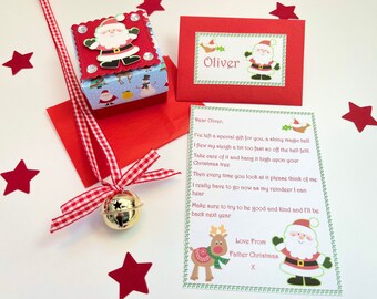 Personalised Father Christmas Letter, Santa Bell, Santa Letter, Christmas Eve, Gift Box, Tree Decoration