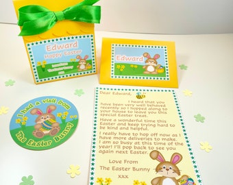 Personalised Easter Bunny letter, Easter Bunny gift bag, Large Easter Bunny Sticker, Ideal for Easter Egg Hunt