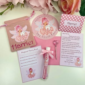 Personalised Tooth fairy kit, tooth fairy pouch, tooth fairy letter, First tooth keepsake, fairy wand, fairy dust, Tooth fairy gift