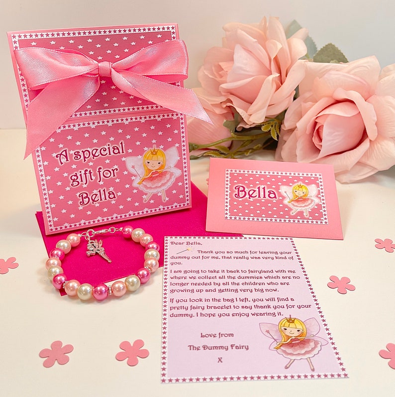 Personalised Dummy Fairy Letter with bracelet and gift bag, Fairy Gift image 3