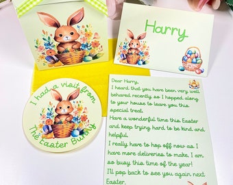 Personalised Easter Bunny letter, Easter Bunny gift bag, Large Easter Bunny Sticker, Ideal for Easter Egg Hunt, Easter Bunny Gift Set