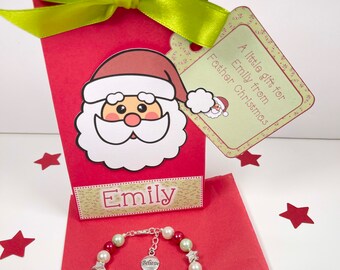 Personalised Stocking Filler, Father Christmas Gift, Bracelet, Personalised Gift Bag, Secret Santa Gift, Christmas Eve, Christmas Eve Box