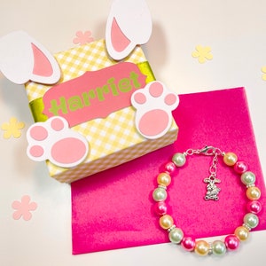 Easter Bunny Bracelet with Personalised Easter Bunny Gift Box, Easter Gift,  Ideal for Easter Egg Hunt