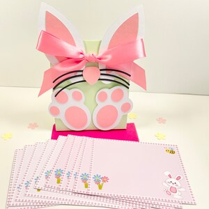 Kit per la caccia alle uova di Pasqua, sacchetto regalo del coniglietto di Pasqua, sacchetto regalo del coniglietto di Pasqua e biglietti per la caccia alle uova di Pasqua, divertimento pasquale