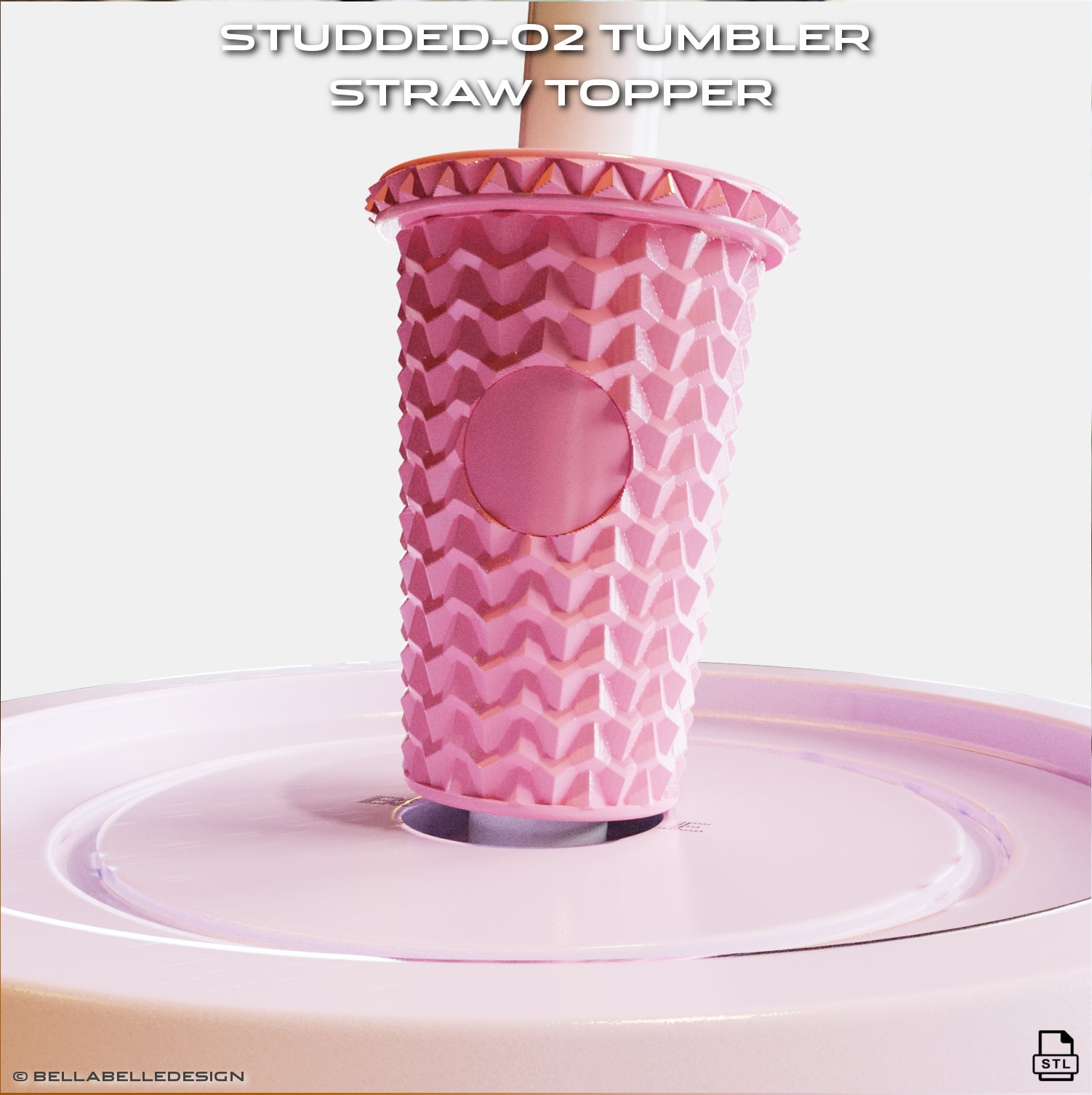 Studded Tumbler Straw Topper Stl File 3d for 3D Printing Etsy