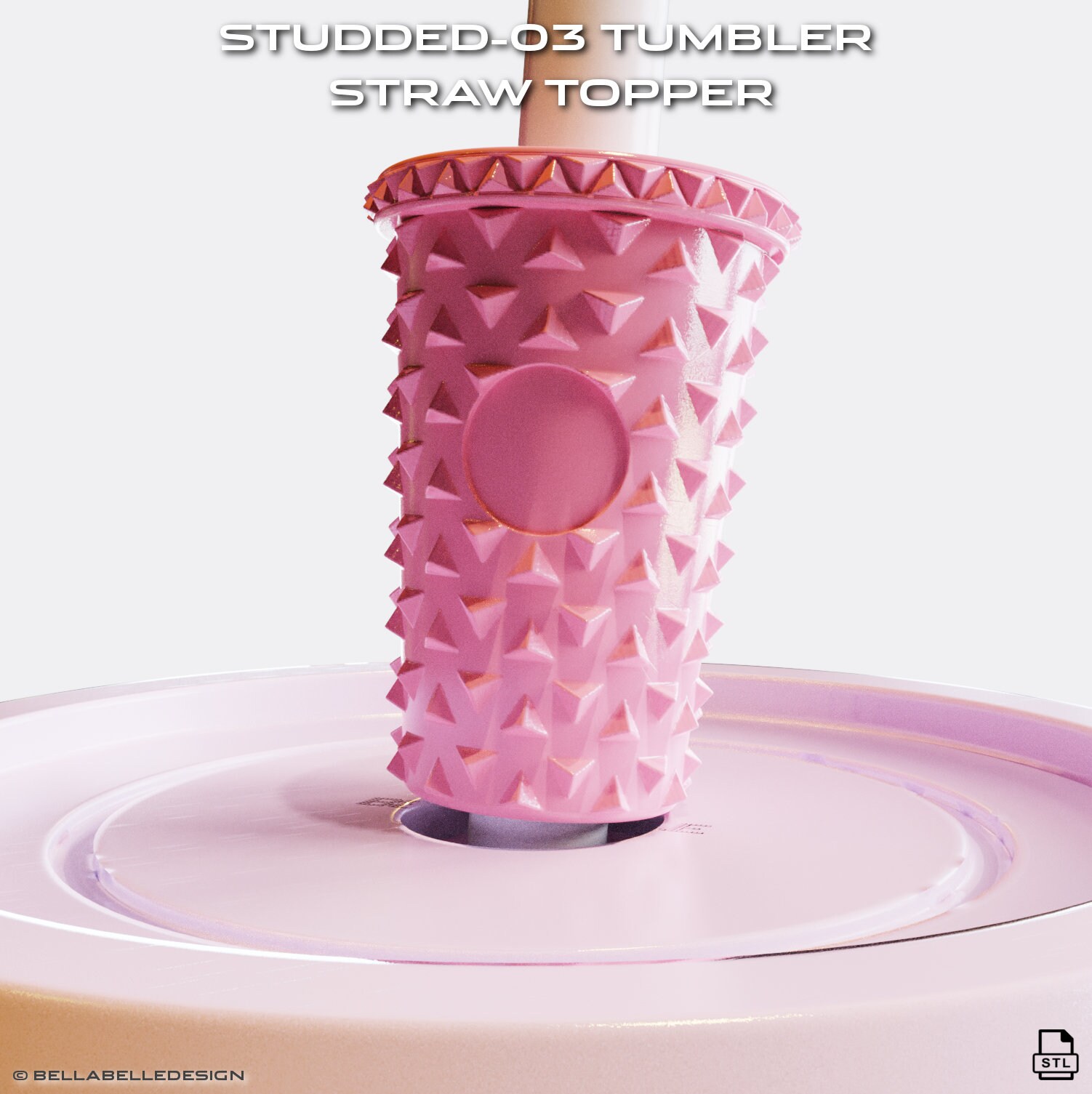 Studded Tumbler Straw Topper Stl File 3d for 3D Printing Etsy