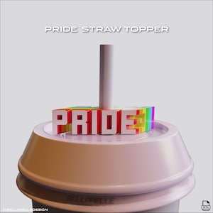 PRIDE LGBT Straw Topper, Straw Buddy Tumbler for 3D Printing Digital STL file