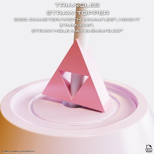 Geometric Triangles straw topper straw buddy stl file 3d for 3D printing