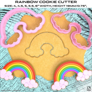 Rainbow Cookie Cutter 4" a 6" opzioni file STL digitale per la stampa 3d LGBT Happy Pride