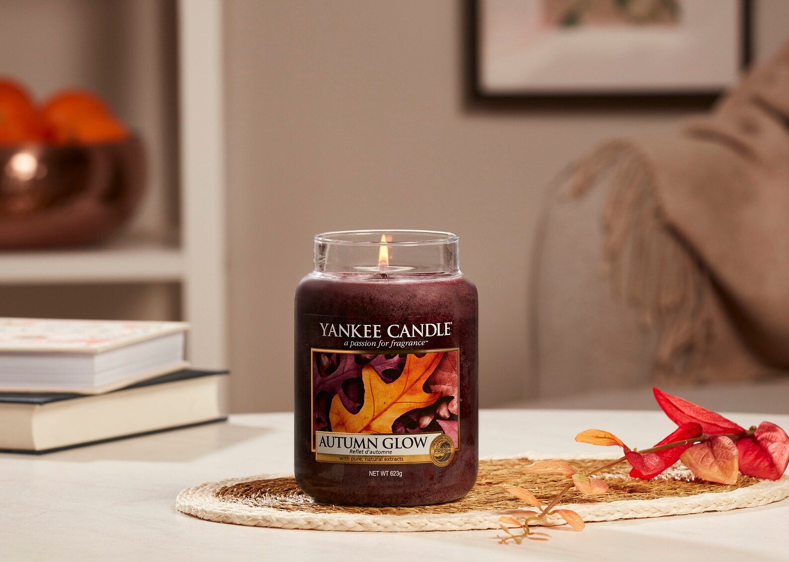 Yankee Candle Scented Candle Autumn Glow Large Jar Candle Etsy