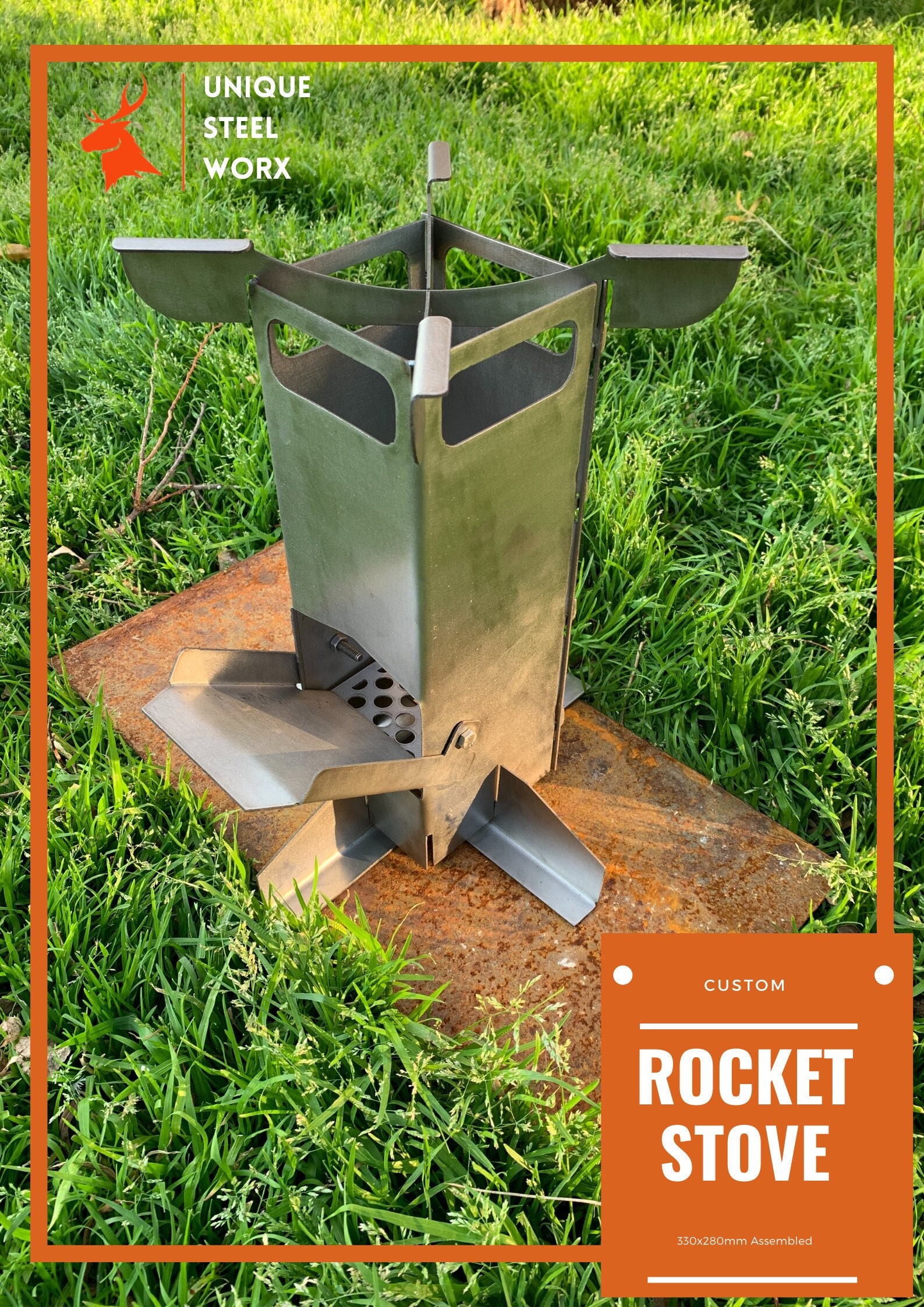 Portable Rocket Stove Compact Flatpack Wood Stove