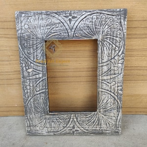 Wood Picture Frame Wood Photo Frame Wood Hand Carved Picture Frame, Antique Design Collectible Indian Art