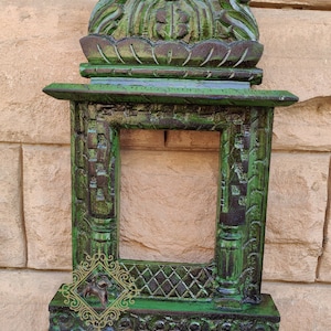 Wood Picture photo Frame Jharokha Old Hand Made Carved Photo Frame Rajasthani Unique Design Collectible Wall Indian Art