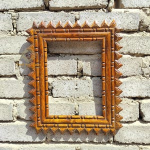 Wooden Picture natural finish Photo Frame, Hand Made and Carved, Unique Design Frame, Vintage Design Frame, Wall Frame Collectible Art Decor