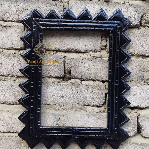 Hand Carved Wooden Picture Frame: Unique Indian Art Decor (9x12 Inch)