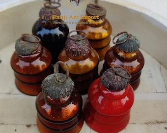 Adornos navideños de vidrio Kugel, vidrio grueso, juego de 7