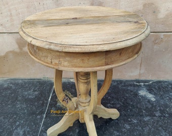 Houten ronde sokkeltafel, accent | Af en toe | Drink stevige bijzettafelstijl Woondecoratiekunst