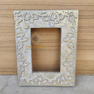 Wood Photo Frame Wood Hand Carved Picture Photo Frame, Picture Frame , Antique Design Photo Frame Collectible Indian Art