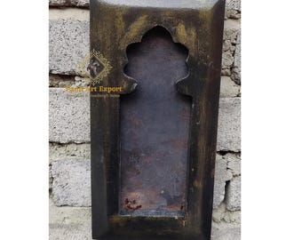 Marco de fotos de madera hecho a mano: arte mural indio de Rajastán