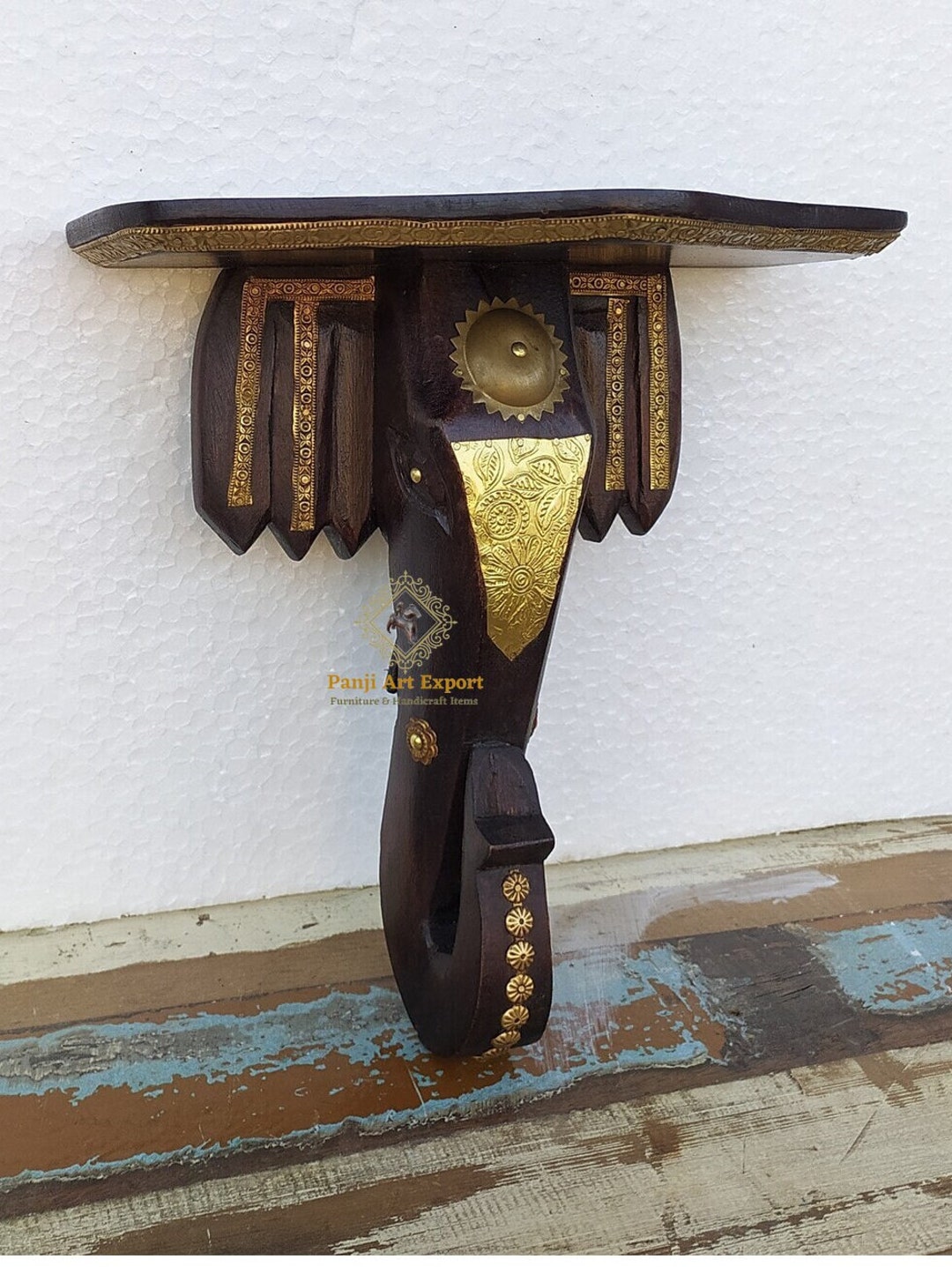 Wood Wall Bracket Shelf Shelving Handcrafted Elephant Wood Etsy