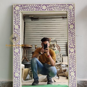 Wooden Bone Inlay Frame Beautiful Work Indian Mirror Frame Wall Mirror Frame Wall Mirror Decor Wall Hanging Home Decor Indian Handicraft Art