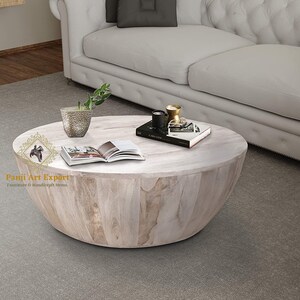 antique white round coffee table