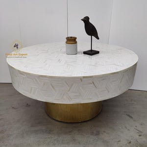 Wooden Stripped Coffee Table Bone Inlay End Table Design, Bone Inlay Coffee Table, Bone Inlay Center Table, End Table, Art Decor