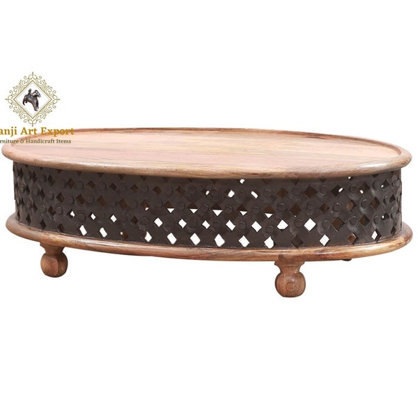 Black Carved Wood Coffee Table Etsy