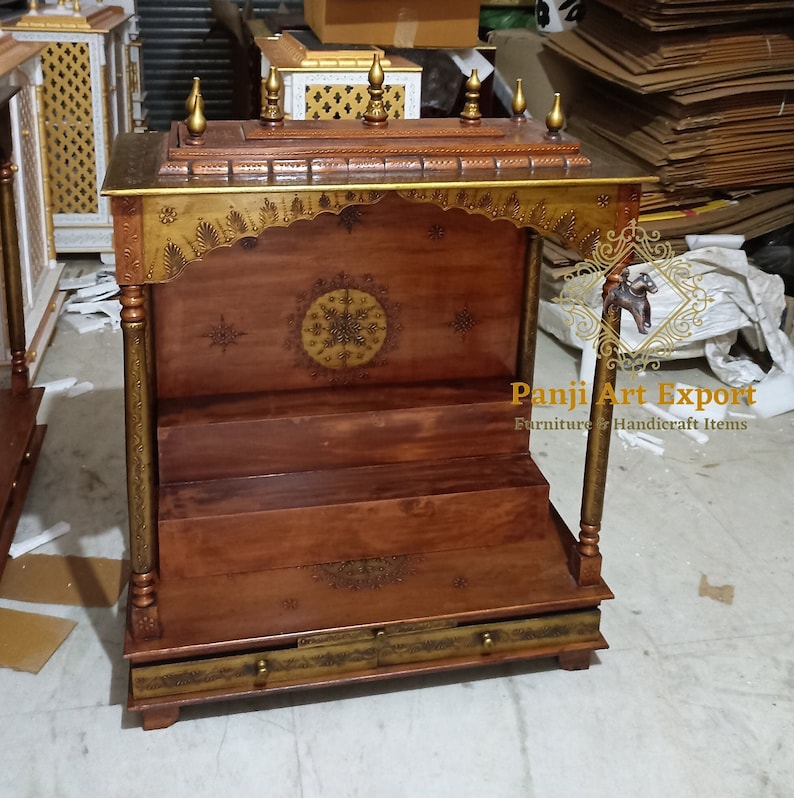 Premium Wooden Pooja Mandir for Home with artistic handcrafted carving, rich walnut finish, sacred diya lighting and spacious platform for Hindu deity idols. A perfect combination of traditional craftsmanship and modern home décor for everyday worship. #WoodenMandirForHome #MandirDecor #TempleGoals #LuxuryFurniture #IndianDecor #PrayerCorner #HomeTemple #FestiveDecor #HandcraftedWood #WoodenFurniture