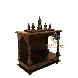 Wooden Temple Pooja Mandir Handcrafted Wall Hanging Black And White Mandir Pooja Ghar Mandap For Worship Home Decor Room Decor Art