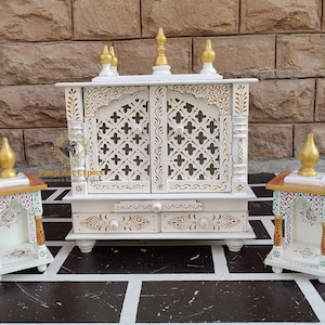 Handcrafted Wooden Hindu Temple: Pooja Ghar Mandap, Wall Decor (Buy 1 Get 2 Free)