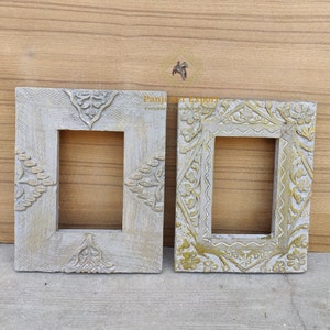 Wooden Photo Frame, Wood Hand Carved Picture Photo Frame, Unique Design, Antique Design, Photo Frame Collectible Indian Art Set of 2