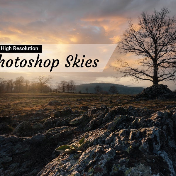 SKY PHOTO OVERLAYS - 42 High-Resolution Photoshop Skies, Skies Photo Overlays, Nature sky, Sky Photoshop, Romantic skies, Overlays.