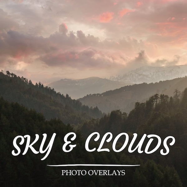 SKY CLOUDS OVERLAYS - 60 Sky and Clouds Photo Overlays, Sky Overlays, Clouds Overlays, Background Overlays, Clouds Photoshop, Overlays