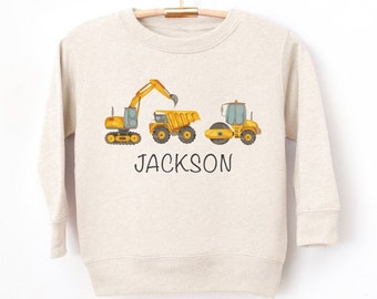 Custom Construction Sweatshirt,  Construction Party, Natural Toddler Tee, Trendy Sweatshirt, Construction Birthday Shirt, Birthday Gift