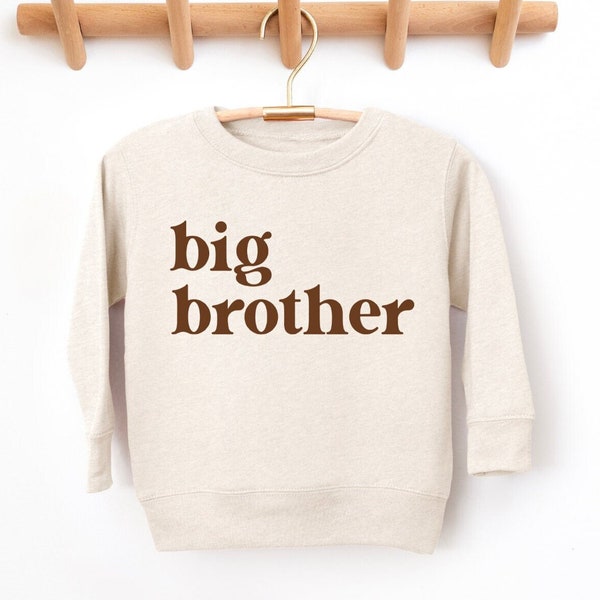 Big Brother Toddler Sweatshirt, Big Brother, Natural Big Brother Gift, Big Brother Shirt, Pregnancy Reveal, Toddler Tee, Birth Announcement