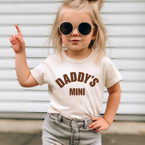 Daddy's Mini Toddler Shirt, Daddy's Little Girl Shirt, New Dad Gift, Natural Toddler Tee, Father's Day Natural Baby Onesie®, Daddy and Me