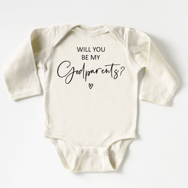 Will You Be My Godparents Onesie®, Baby Announcement Onesie®, Pregnancy Announcement Onesie®, Cute Godparent Bodysuit, Aunt Gift