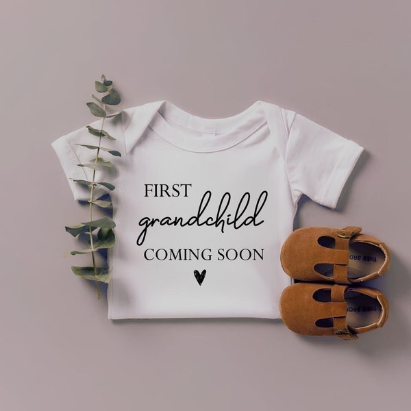 Eerste kleinkind binnenkort beschikbaar, zwangerschap onthullen, nieuw babycadeau, kraamcadeau, nieuw oudercadeau, bodysuit, Coming Home Outfit, kleinkind