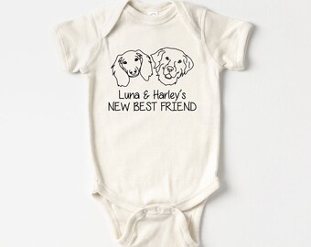 New Best Friend Onesie®, Dog Lover Gift, Personalized Dog Name Onesie®, Dog Name Onesie®, Baby Shower Gift, Dog Lover Shirt,