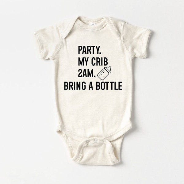 Party At My Crib Bodysuit, Funny Baby Onesie®, Cute Baby Onesie®, Parents to be, Newborn Onesie®, Baby Girl Clothes, Baby Boy Onesie®