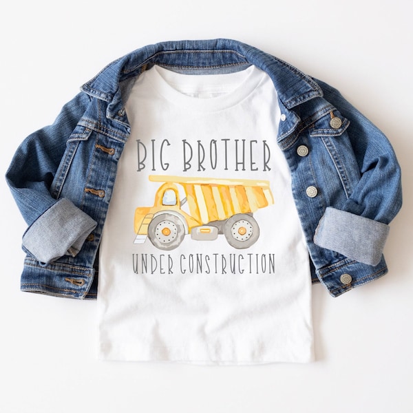 Big Brother Shirt, Big Brother Under Construction Shirt, Brother Digger Bodysuit, Pregnancy Announcement, Pregnancy Reveal Shirt, Big Bro