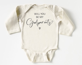 Will You Be My Godparents Onesie®, Baby Announcement Onesie®, Pregnancy Announcement Onesie®, Cute Godparent Bodysuit, Aunt Gift