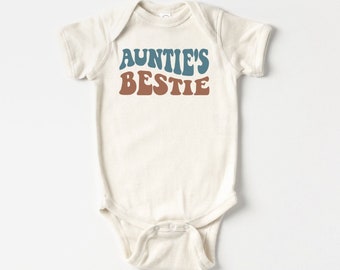 Tante's Bestie Baby Onesie®, natürlicher Retro-Bodysuit, beste Freundin, Tante's Lil Geck, ich liebe meine Tante, neue Tante Geschenk, natürlicher Baby Onesie®