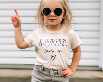 Auntie Loves Me Shirt, Cute Auntie Gift, Natural Toddler Tee , New Aunt Gift, First Aunt Gift, Auntie Shirt , Gift Ideas, Toddler Shirt