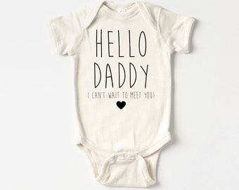 Hello Dady Onesie®, Father's Day Bodysuit, Minimalist Bodysuit, Retro Baby Onesie®, New Dad Gift, Baby Announcement Onesie®, Baby Onesie®