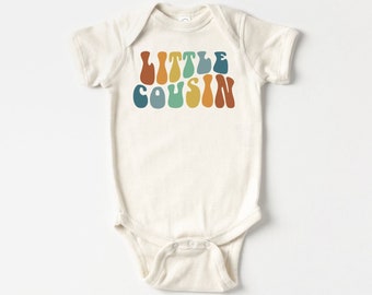 Little Cousin Baby Onesie®, Retro Baby Bodysuit, Unisex Baby Onesie®, Retro Baby Boy Bodysuit - Matching Cousin Natural Onesie®