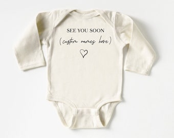 See You Soon Onesie®, Custom Name Onesie®, Natural Coming Soon Onesie®, Baby Announcement Onesie®, New Mom Gift, New Dad Gift