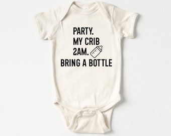 Party At My Crib Bodysuit, Funny Baby Onesie®, Cute Baby Onesie®, Parents to be, Newborn Onesie®, Baby Girl Clothes, Baby Boy Onesie®